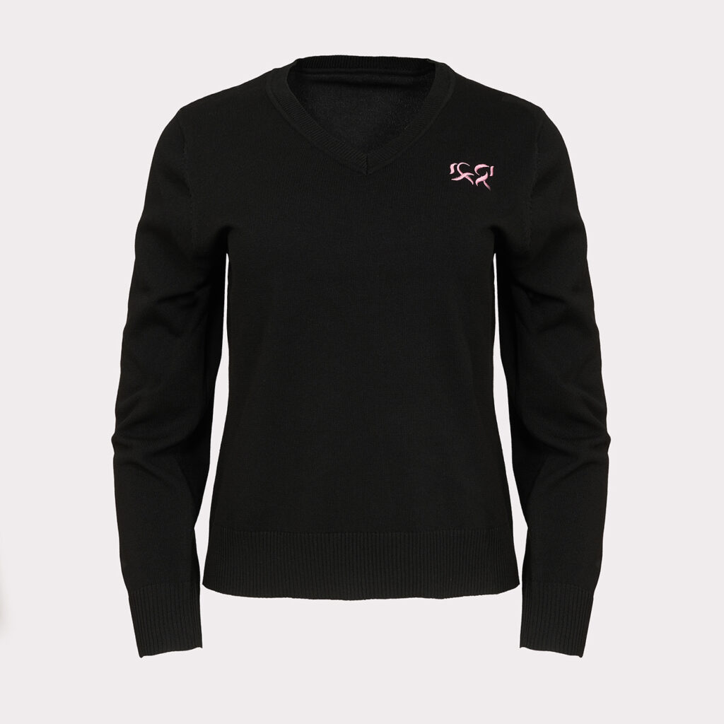 Black Pink V-Neck Sweather, dettaglio