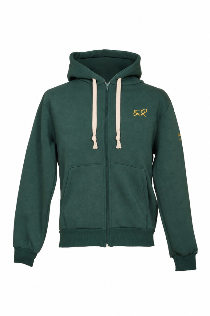 Green Zip-up Hoodie, dettaglio
