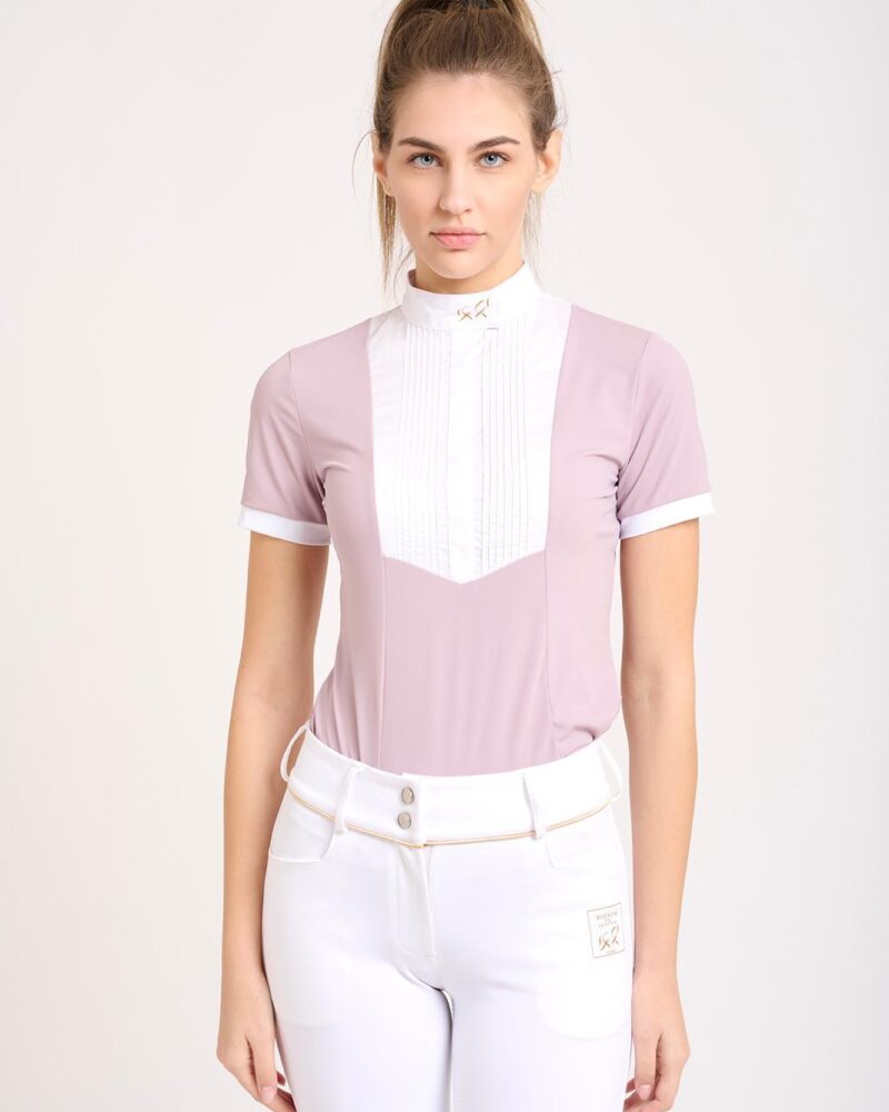 Half sleeves show jumping competition shirt Nero