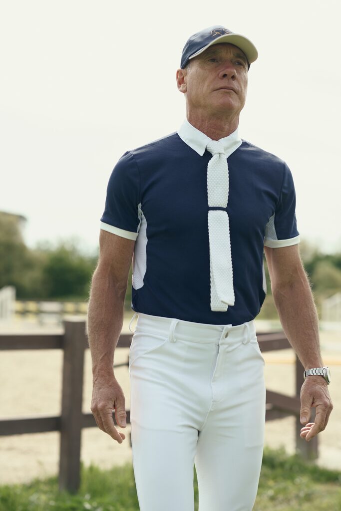 Half-sleeved navy blue competition shirt, dettaglio