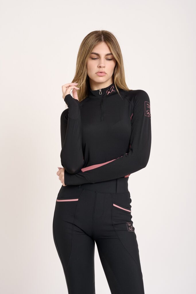 Pink half zip Layer, dettaglio
