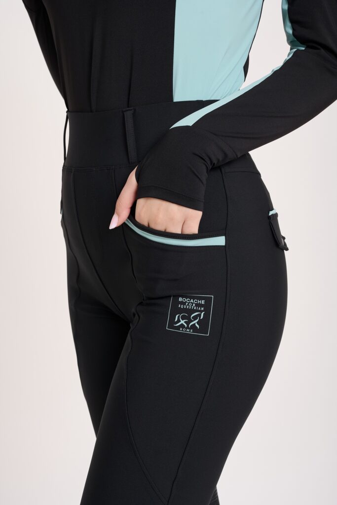 Black Robin-Blue Training Leggings, immagine 3