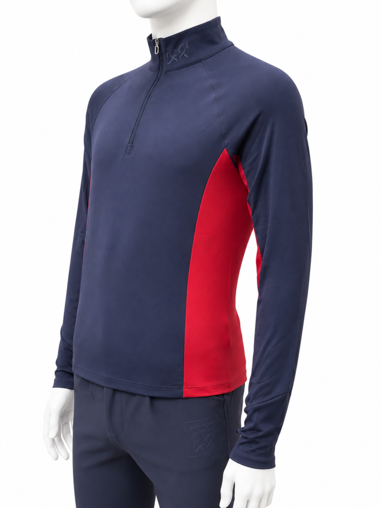 Blue and Red Half Zip Man’s Layer, dettaglio