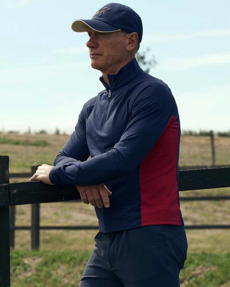 Blue and Red Half Zip Man’s Layer